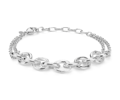 Textured Link Bracelet in Sterling Silver | Blue Nile
