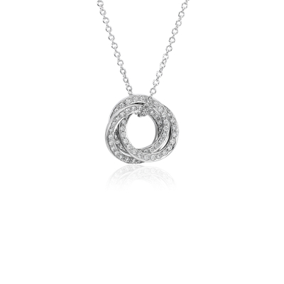 Trio Circle Diamond Pendant in 14k White Gold (1/3 ct. tw.) | Blue Nile