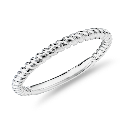 Twisted Roped Wedding Ring in 14k White Gold | Blue Nile