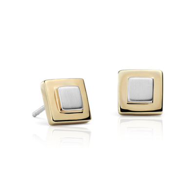 gold and silver stud earrings