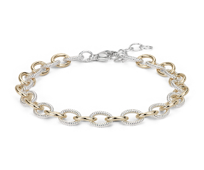 gold and silver chain bracelet