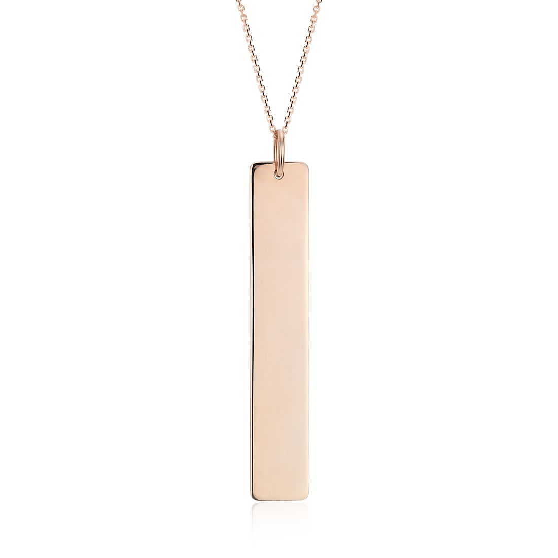 Vertical Bar Necklace in 14k Rose Gold