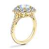 Vintage Diamond Halo Engagement Ring with Round Aquamarine in 14k Yellow Gold (6.5mm)