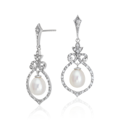 Vintage Pearl Chandelier Earrings 9