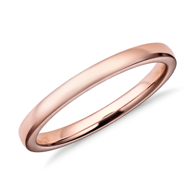 Low Dome Comfort Fit Wedding Ring In 14k Rose Gold 2mm Blue Nile