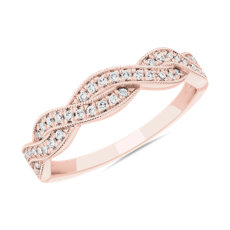 NEW Elegant Twist Diamond Female Ring in 18k Rose Gold (1/5 ct. tw.)
