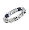 Alternating East-West Emerald Cut Diamond and Sapphire Eternity Ring in 14k White Gold (2.50 ct. tw.)
