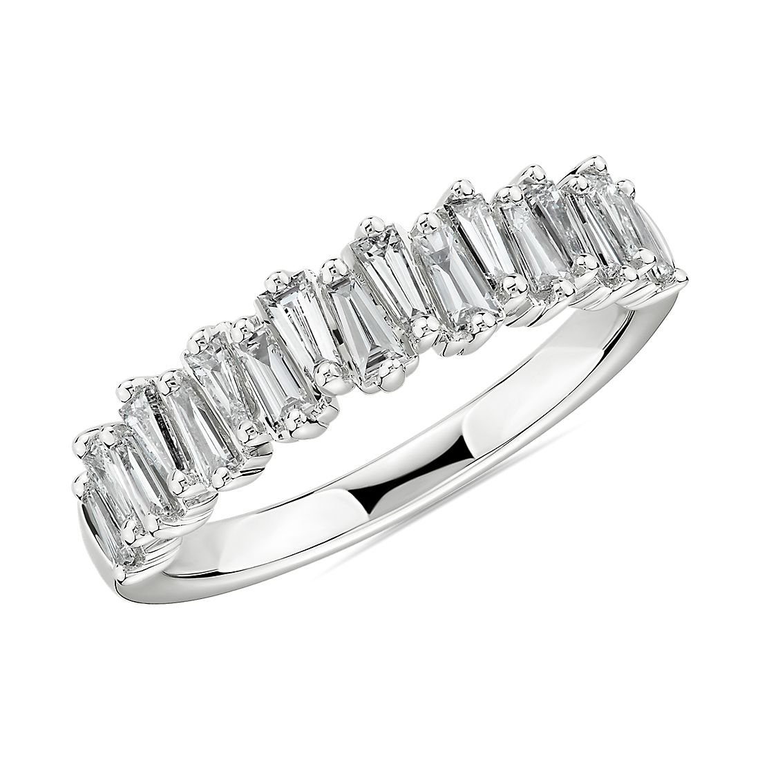 Rose & White Gold Baguette Diamond Wedding Ring  Diamond Ring Baguette Diamond Ring  Diamond Baguette Ring in 14k Gold Finish Yellow