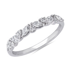 Angled Marquise Cluster Ring in 14k White Gold (1/3 ct. tw.)