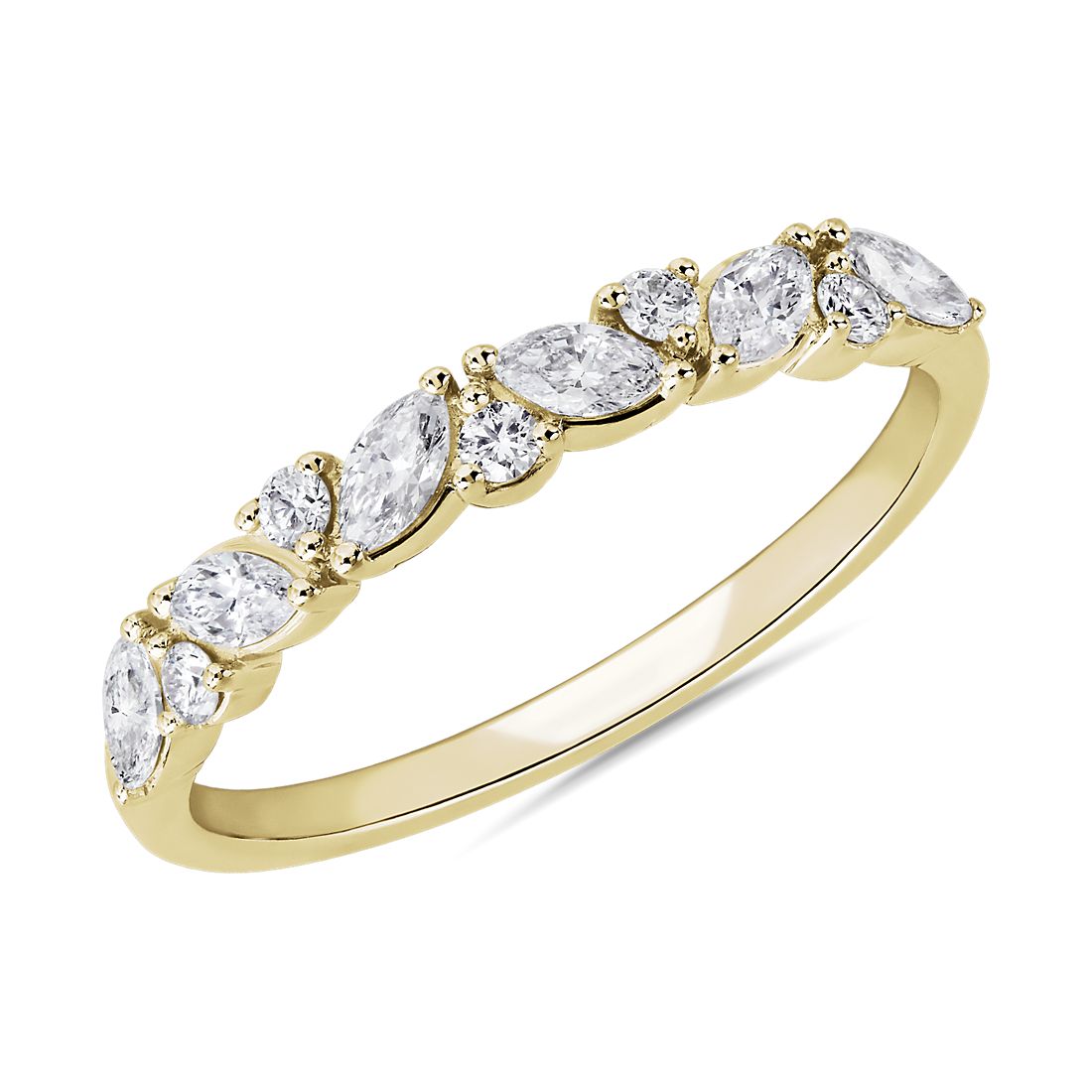 Angled Marquise Cluster Ring in 14k Yellow Gold (0.30 ct. tw.)