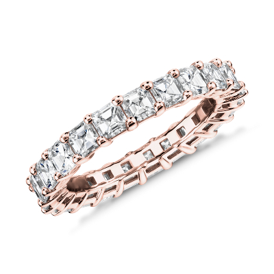 Asscher Cut Diamond Eternity Ring in 18k Rose Gold (2.43 ct. tw.)