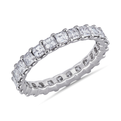 Asscher Cut Diamond Eternity Ring in Platinum (1.72 ct. tw.) Blue Nile AT