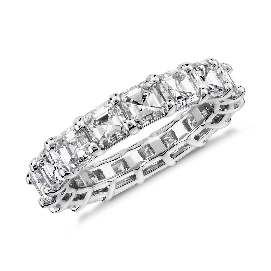 Asscher Shape Diamond Eternity Ring in Platinum (5.0 ct. tw.)