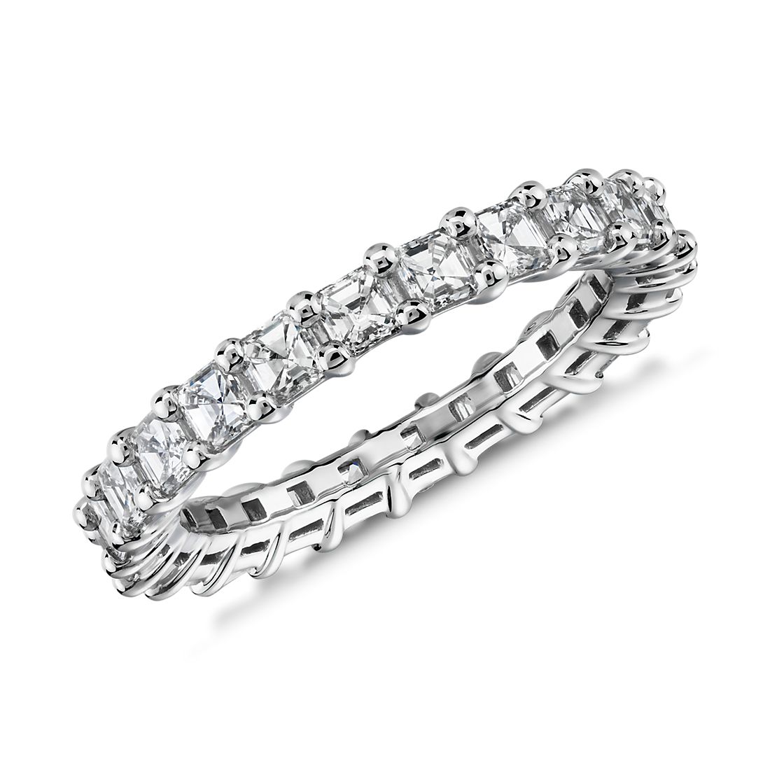 Asscher Shape Diamond Eternity Ring in Platinum (2.0 ct. tw.)