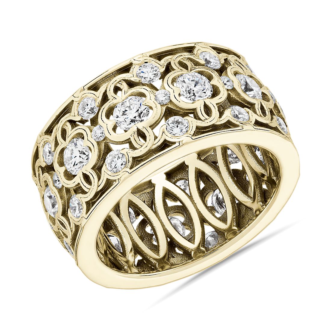 Bella Vaughan Clover Lace Diamond Eternity Ring in 18k Yellow Gold (1.67 ct. tw.)