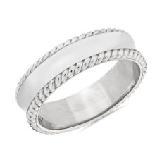 Bella Vaughan Grandeur Rope Wedding Ring in 18k White Gold (6 mm)