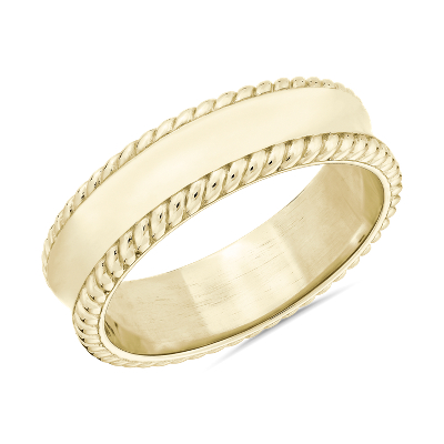 Bella Vaughan Grandeur Rope Wedding Ring in 18k Yellow Gold (6 mm ...