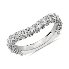 Bella Vaughan for Blue Nile Roma Curved Diamond Wedding Ring in Platinum (1.28 ct. tw.) - G/VS2