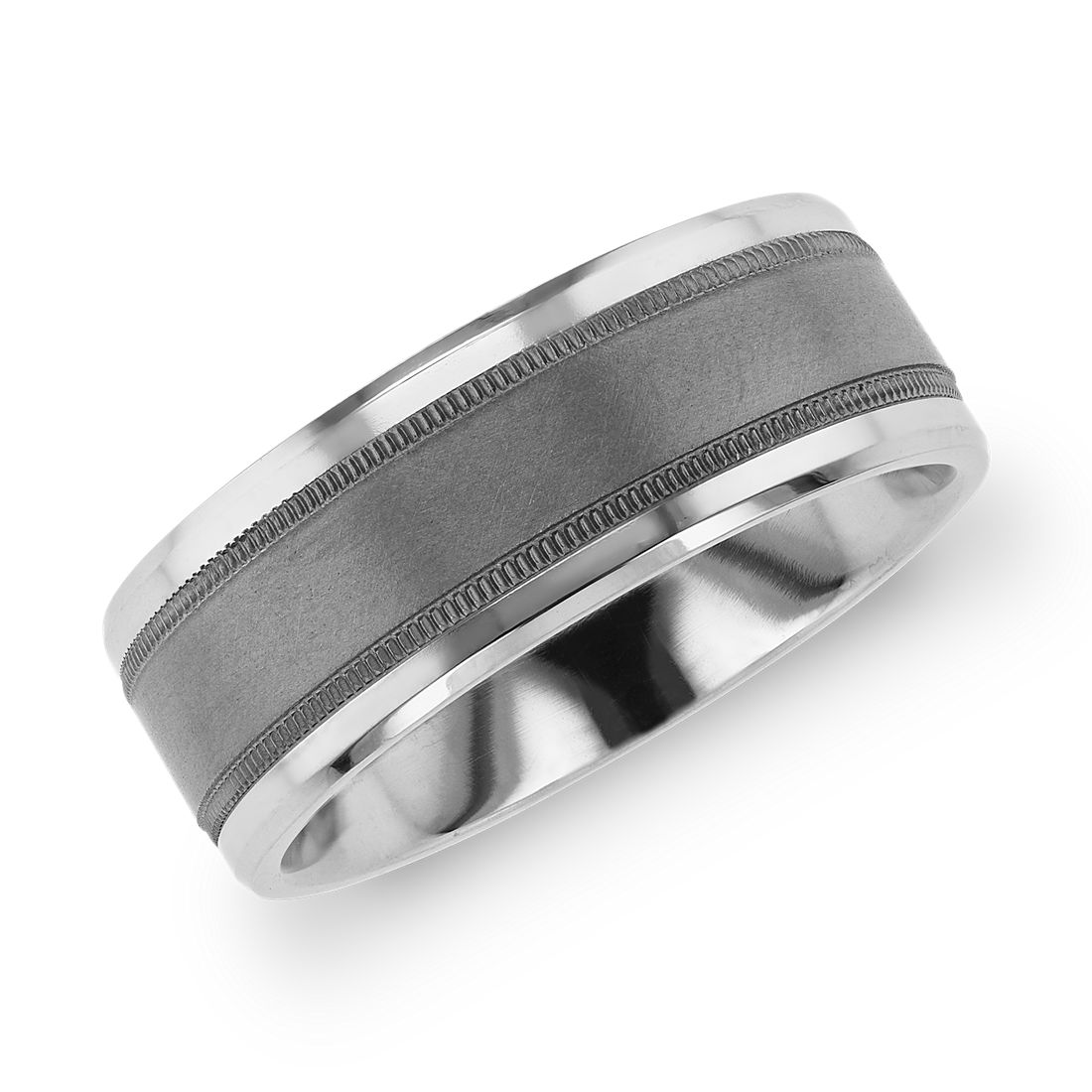 Titanium Brushed and Milgrain 6.5mm Wedding Band Fine Jewelry Ideal Gifts For Women