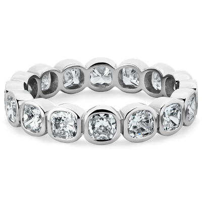 Bezel Cushion Diamond Eternity Band in Platinum (1.97 ct. tw.)