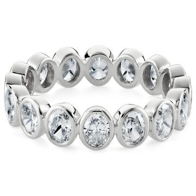 Bezel Oval Eternity Band in 14k White Gold (2.10 ct. tw.)