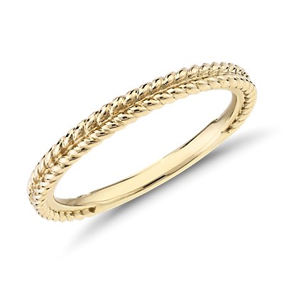 Braided Wedding Band in 14k Yellow Gold (2.15 mm)