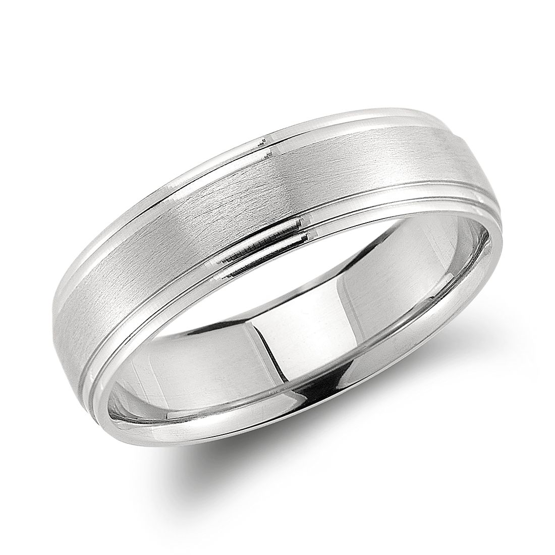 Double Cut Comfort Fit Wedding Ring in Palladium (6mm)
