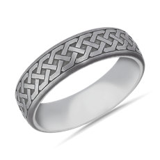 Celtic Love Knot Wedding Ring in Grey Tantalum (6.5mm)