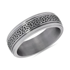Celtic Triangle Knot Round Edge Ring in Tantalum (7 mm)