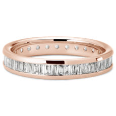 NEW Channel Set Baguette Cut Diamond Eternity Ring in 18k Rose Gold (0.96 ct. tw.)