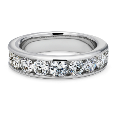 Channel Set Round Diamond Ring in 18k White Gold (2 ct. tw.)  Blue Nile
