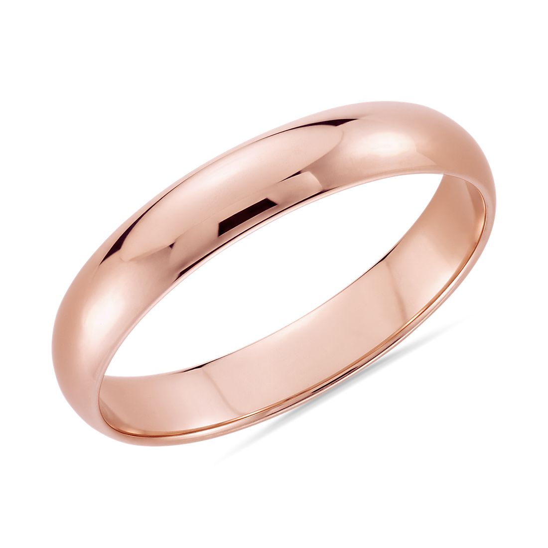 14k 玫瑰金经典结婚戒指（4 毫米）