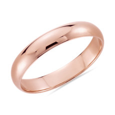 14k 玫瑰金經典結婚戒指（4 毫米）