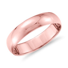14k 玫瑰金經典結婚戒指（5 毫米）