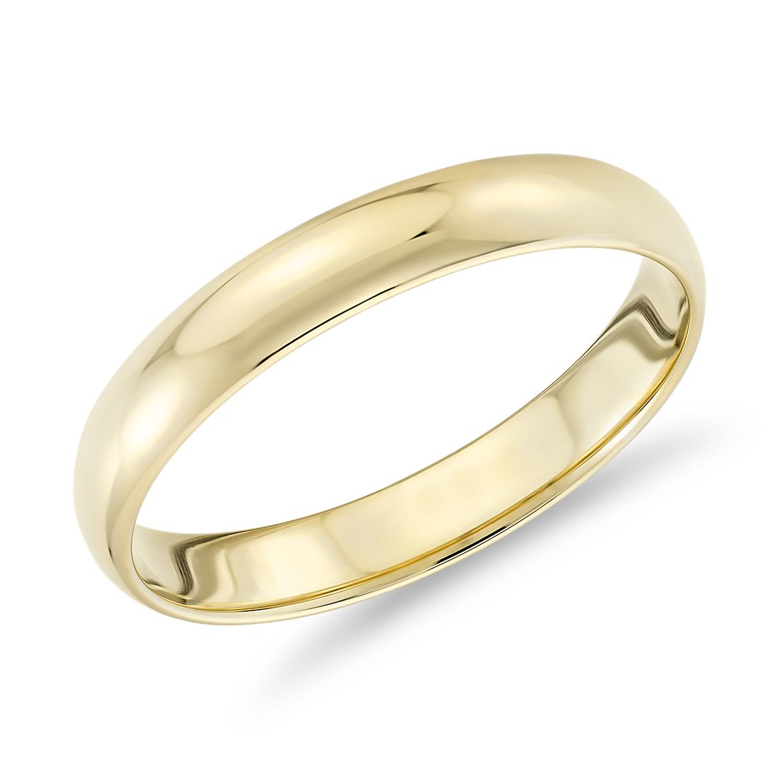 SIZE 4-13 14KT GOLD EP UNISEX 3MM SMOOTH  WEDDING BAND RING 