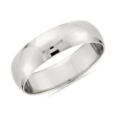 铂金经典结婚戒指（6 毫米）