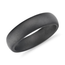 Comfort Fit Grey Wedding Ring in Tungsten (6 mm)