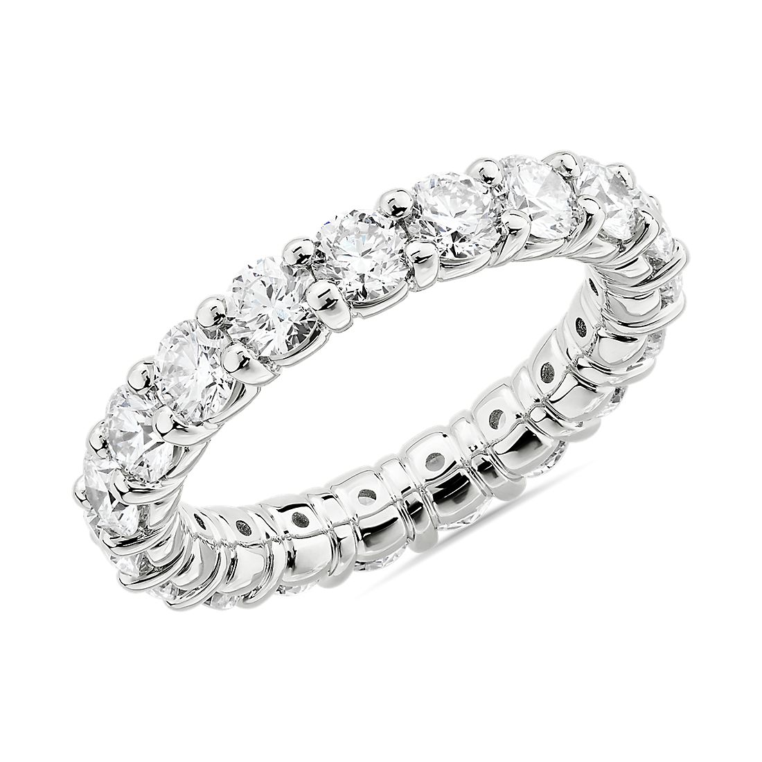 Comfort Fit Round Brilliant Diamond Eternity Ring in 14k White Gold (3 ct. tw.)