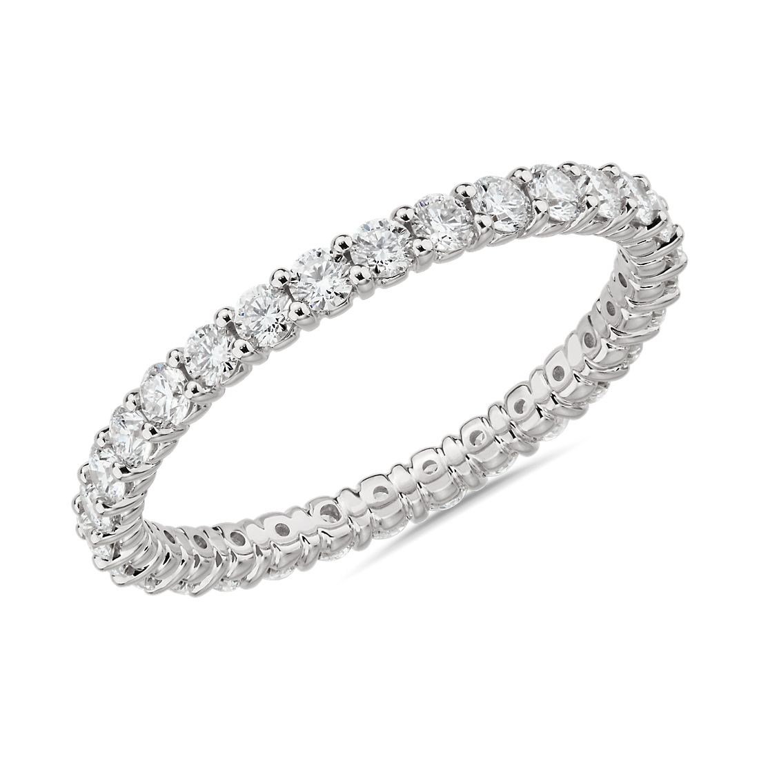 Comfort Fit Round Brilliant Diamond Eternity Ring in 18k White Gold (1 ct. tw.)
