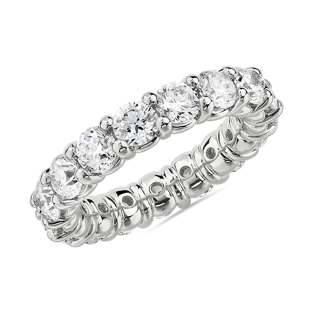 Comfort Fit Round Brilliant Diamond Eternity Ring in 18k White Gold (3.68 ct. tw.)