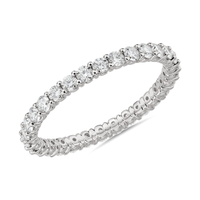 Comfort Fit Round Brilliant Diamond Eternity Ring in Platinum (1 ct. tw ...