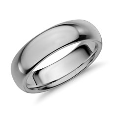 Comfort Fit Wedding Ring in Classic Grey Tungsten Carbide (6 mm)
