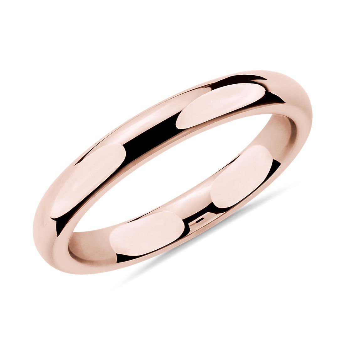Classic 14k Rose Gold Comfort-Fit Band Dainty 3mm Wedding Ring for Women Classic 14k Rose Gold Comfort-Fit Band Dainty 3mm Wedding Ring for Women