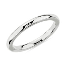 NEW Comfort Fit Wedding Ring in 14k White Gold (2mm)