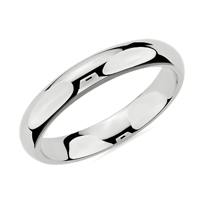 Comfort Fit Wedding Ring in 14k White Gold (4mm) Blue Nile AE