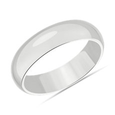NEW Comfort Fit Wedding Ring in 14k White Gold (6mm)