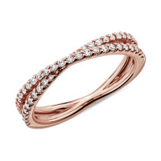 NEW Contemporary Criss-Cross Diamond Ring in 14k Rose Gold (0.23 ct. tw.)
