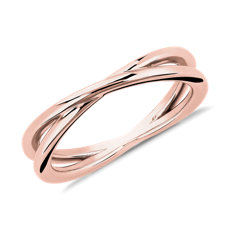 NEW Contemporary Criss-Cross Ring in 14k Rose Gold