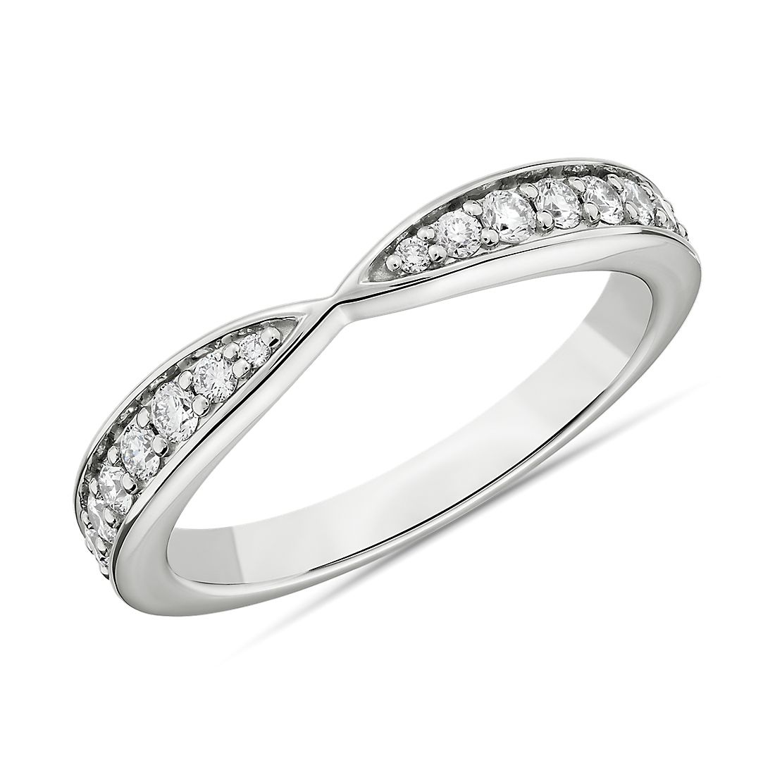 Contemporary Tapered Wedding Ring in 14k White Gold (1/3 ct. tw.)