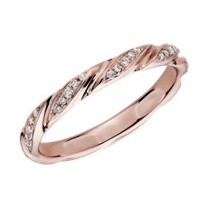 Swirl Diamond Female Ring in 14k Rose Gold (1/8 ct. tw.)